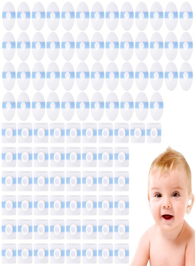 Sinbana 50pcs Baby Ear Covers & 50pcs Navel Patches, Baby Infant Toddler Kids Bathing Plug Set for Newborn Shower Swimming & Water Sports Protection - Image 1